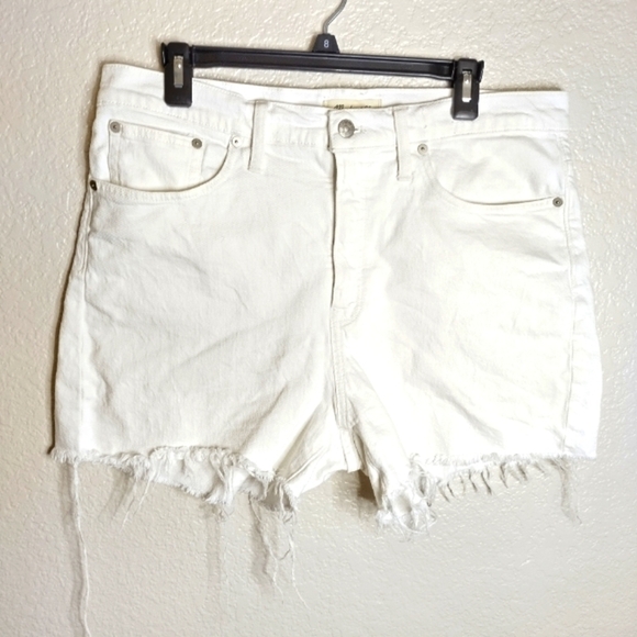 Madewell High-Rise Denim Shorts in Tile White sz 32 - Picture 2 of 8